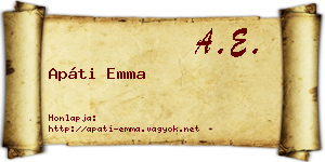 Apáti Emma névjegykártya