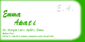 emma apati business card