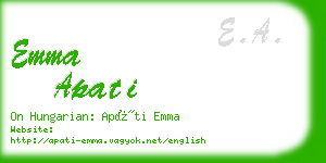 emma apati business card